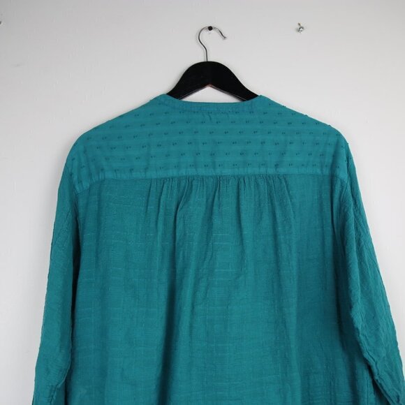 Anthropologie Pilcro and the Letterpress Mila Teal Draped Button Top Size Small - Picture 7 of 8